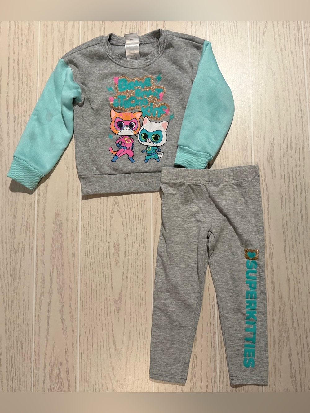 Disney SuperKitties Toddler Girls 3T Sweatshirt Leggings 2-Piece Outfit Set